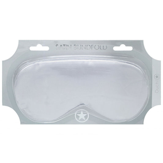 OUCH! Satin Mask - Silver - Silver Eye Mask - Pleasure Den