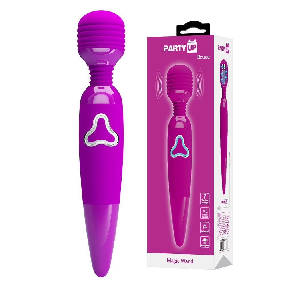 Party Up BRUCE Wand - 25 cm USB Rechargeable Massage Wand - Pleasure Den