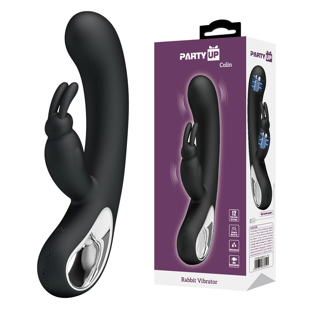 Party Up COLIN Rabbit Vibe - 21 cm USB Rechargeable Rabbit Vibrator - Pleasure Den