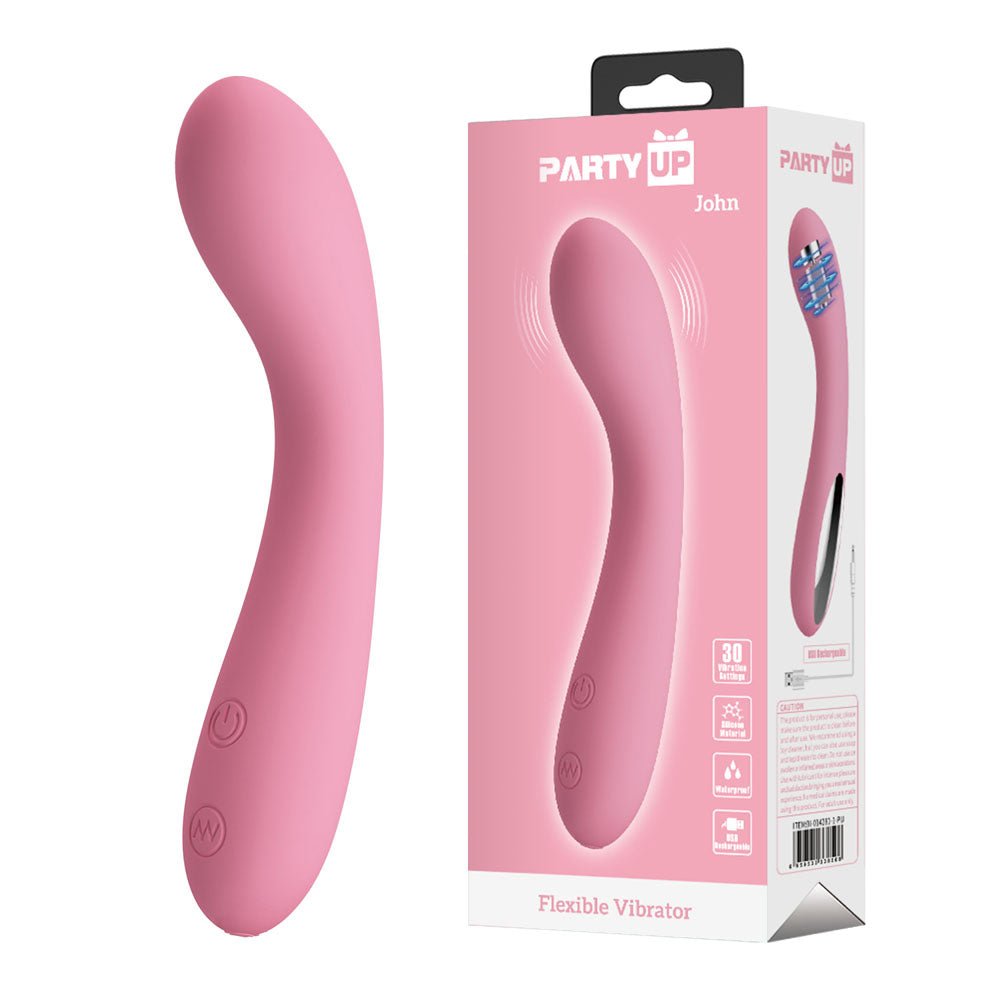 Party Up JOHN Flexible Vibe - 16 cm USB Rechargeable Vibrator - Pleasure Den