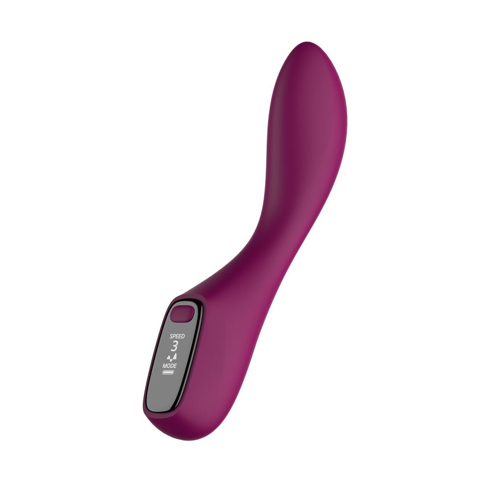 Passion Play G-Spot Vibrator with LED Screen - 19.2 cm USB Rechargeable G-Spot Vibrator - Pleasure Den