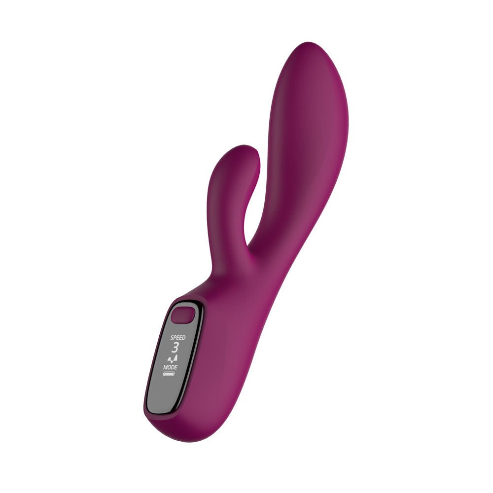 Passion Play Rabbit Vibrator with LED Screen - 19.2 cm USB Rechargeable Rabbit Vibrator - Pleasure Den