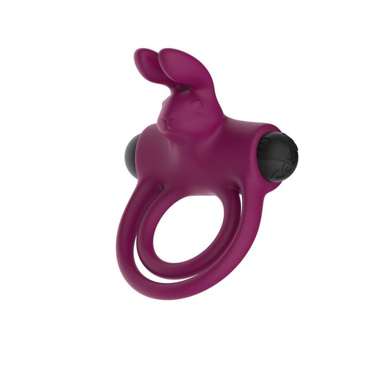 Passion Play Silicone Rabbit Vibrating Cockring - USB Rechargeable Vibrating Penis and Balls Ring - Pleasure Den