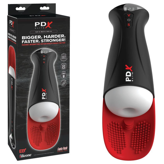 PDX Elite Fap-O-Matic Pro XL - /Red - USB Rechargeable Auto Stroker - Pleasure Den