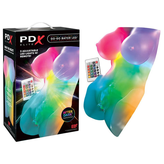PDX Elite Go-Go Bator LED Mega Masturbator - with LED Mini Torso Masturbator - Pleasure Den