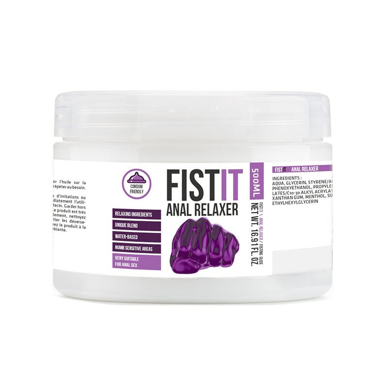 Pharmquests Fist-It Anal Relaxer - Water Based Relaxing Lubricant - 500 ml Tub - Pleasure Den