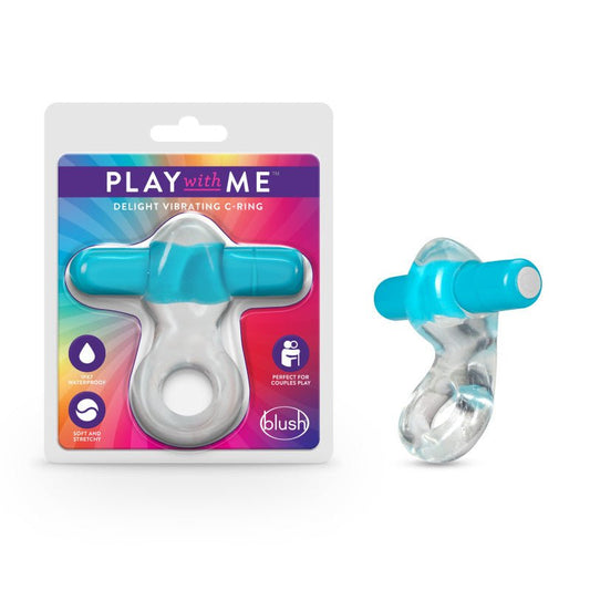 Play With Me Delight Vibrating C-Ring - Clear/ Vibrating Cock Ring - Pleasure Den