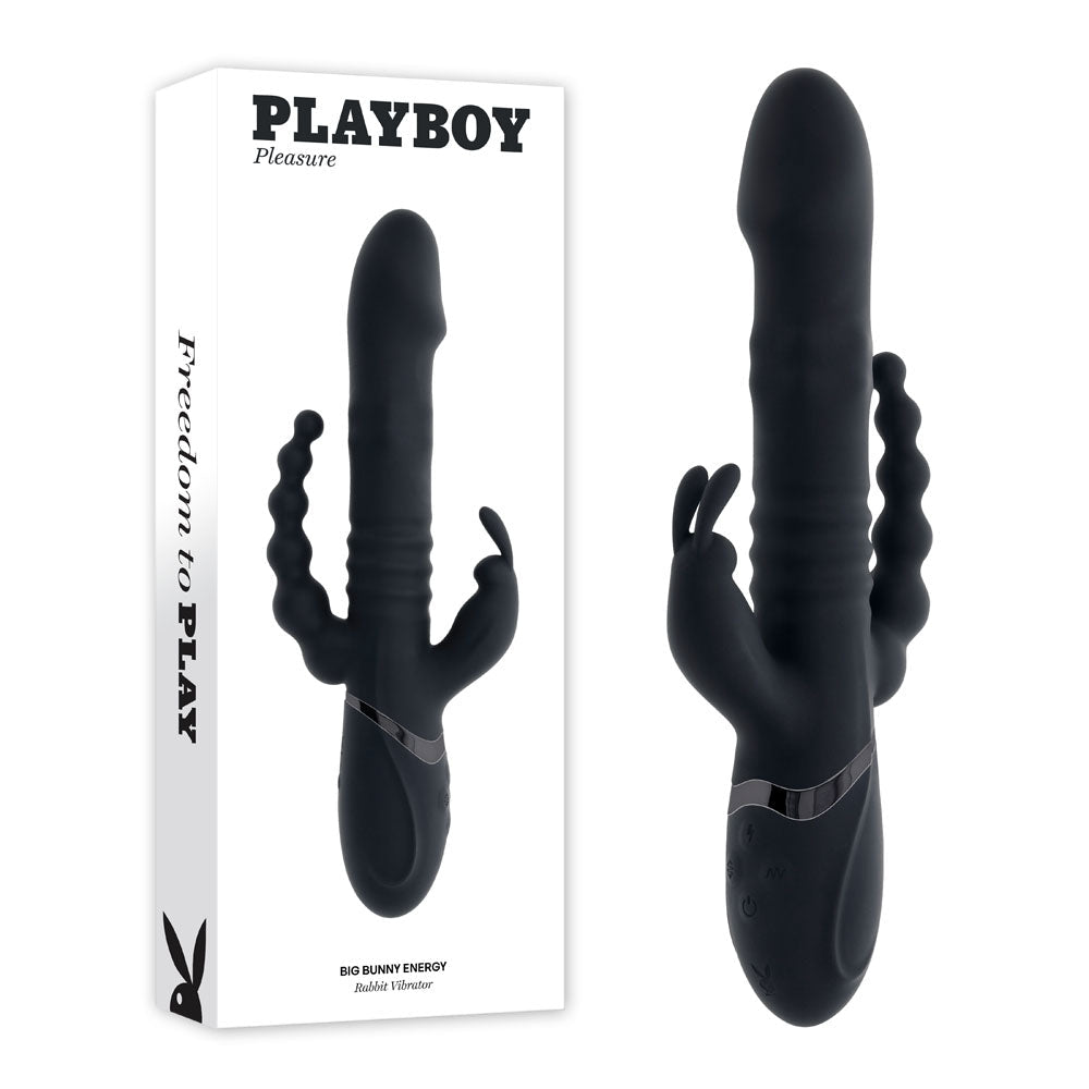 Playboy Pleasure BIG BUNNY ENERGY - 26.2 cm USB Rechargeable Rabbit Vibrator with Anal Beads - Pleasure Den