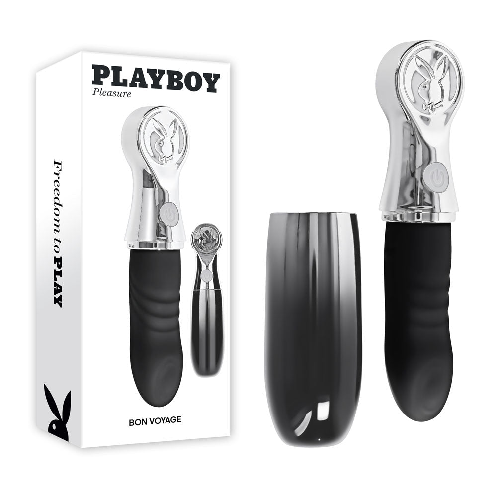 Playboy Pleasure BON VOYAGE - /Chrome 18.7 cm USB-C Rechargeable Tapping Vibrator - Pleasure Den