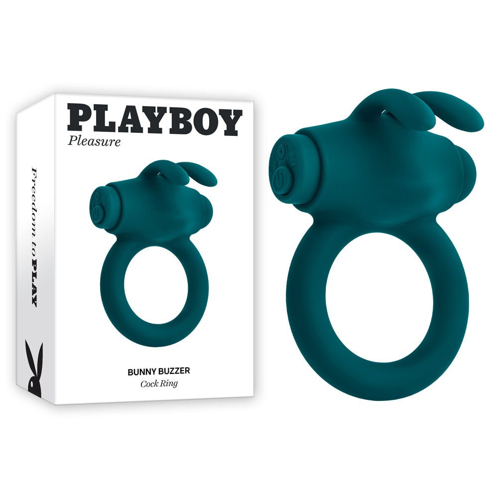 Playboy Pleasure BUNNY BUZZER - USB Rechargeable Vibrating Cock Ring - Pleasure Den