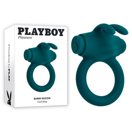 Playboy Pleasure BUNNY BUZZER - USB Rechargeable Vibrating Cock Ring - Pleasure Den