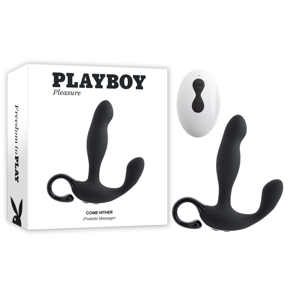 Playboy Pleasure COME HITHER - 13.2 cm USB Rechargeable Vibrating Prostate Massager with Wireless Remote Control - Pleasure Den