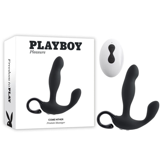Playboy Pleasure COME HITHER - 13.2 cm USB Rechargeable Vibrating Prostate Massager with Wireless Remote Control - Pleasure Den