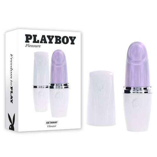 Playboy Pleasure GETAWAY - White/ 14.2 cm USB Rechargeable Tapping Stimulator - Pleasure Den