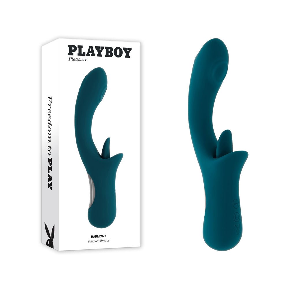 Playboy Pleasure HARMONY - 22.9 cm USB Rechargeable Vibrator with Clitoral Flicker - Pleasure Den