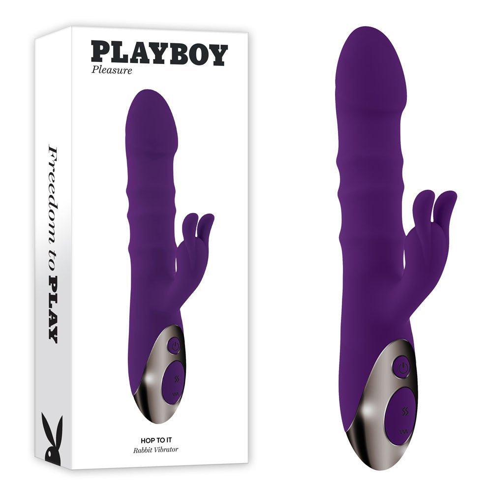 Playboy Pleasure HOP TO IT - 23.5 cm USB Rechargeable Rabbit Vibrator - Pleasure Den