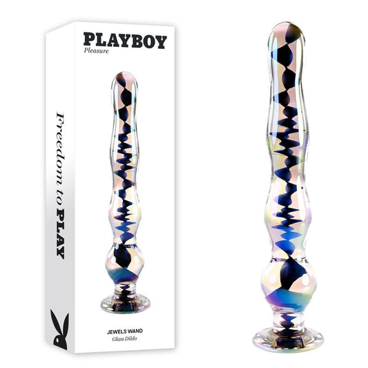 Playboy Pleasure JEWELS WAND - Glass 20.3 cm Dildo - Pleasure Den
