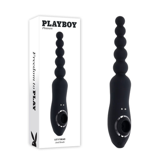Playboy Pleasure LET IT BEAD - 23.1 cm USB Rechargeable Vibrating Anal Beads with Clitoral Suction - Pleasure Den