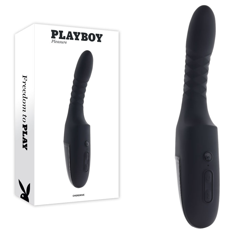 Playboy Pleasure OVERDRIVE - 28.2 cm USB Rechargeable Thrusting Vibrator - Pleasure Den