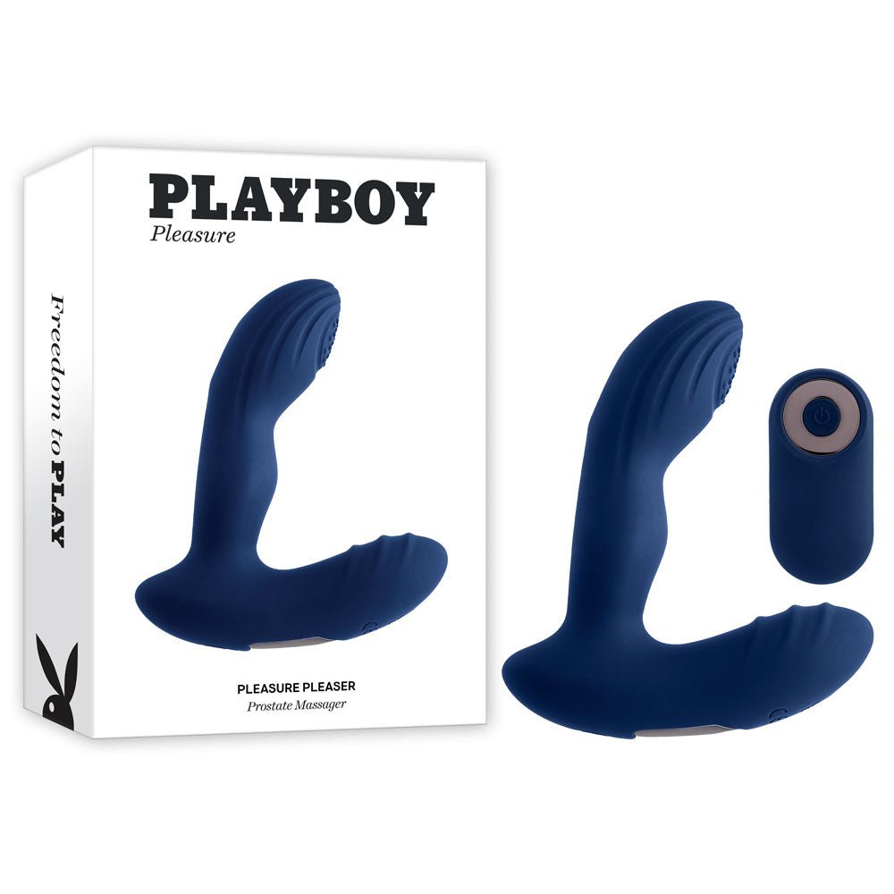 Playboy Pleasure PLEASURE PLEASER - USB Rechargeable Vibrating Prostate Massager with Wireless Remote - Pleasure Den