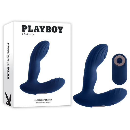 Playboy Pleasure PLEASURE PLEASER - USB Rechargeable Vibrating Prostate Massager with Wireless Remote - Pleasure Den