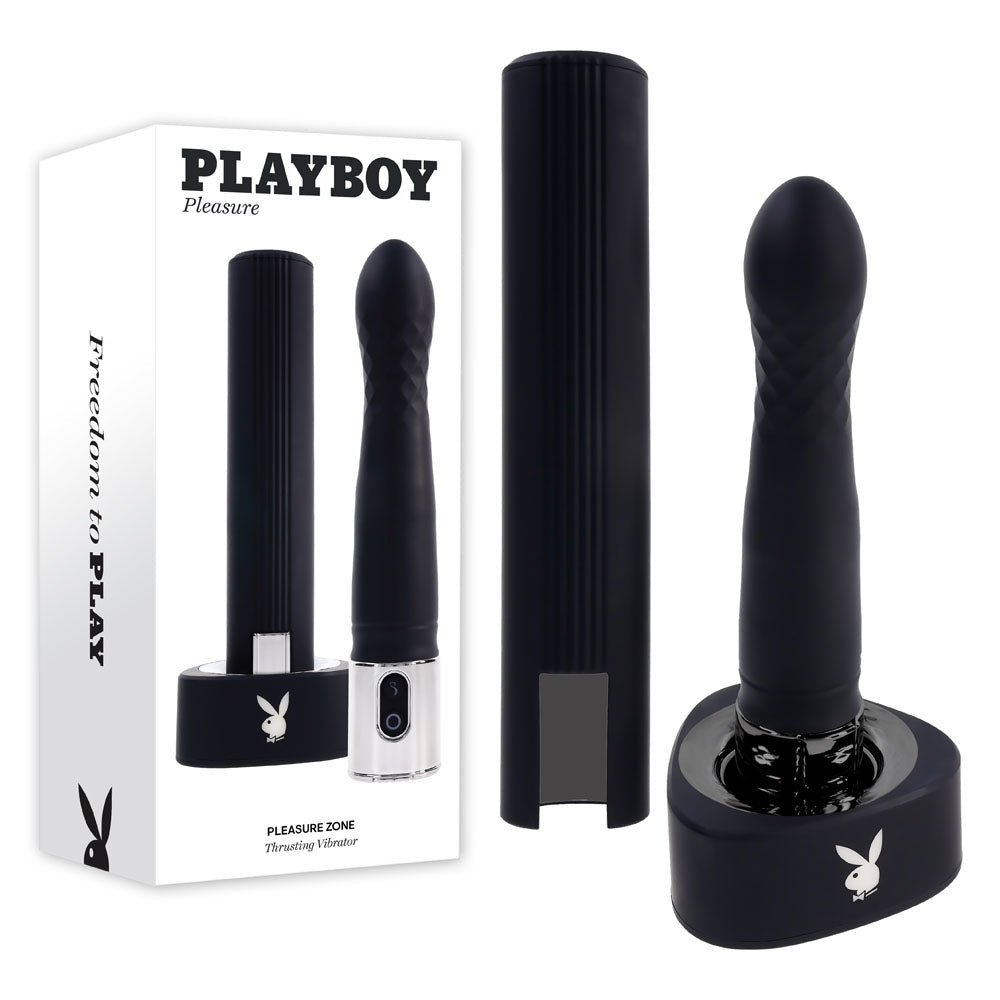 Playboy Pleasure PLEASURE ZONE - 21.4 cm Rechargeable Vibrator with USB Charging Dock - Pleasure Den