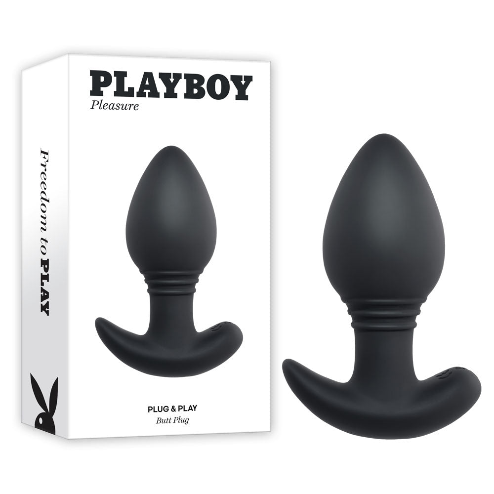 Playboy Pleasure PLUG & PLAY - 10.3 cm USB Rechargeable Vibrating Butt Plug with Wireless Remote - Pleasure Den