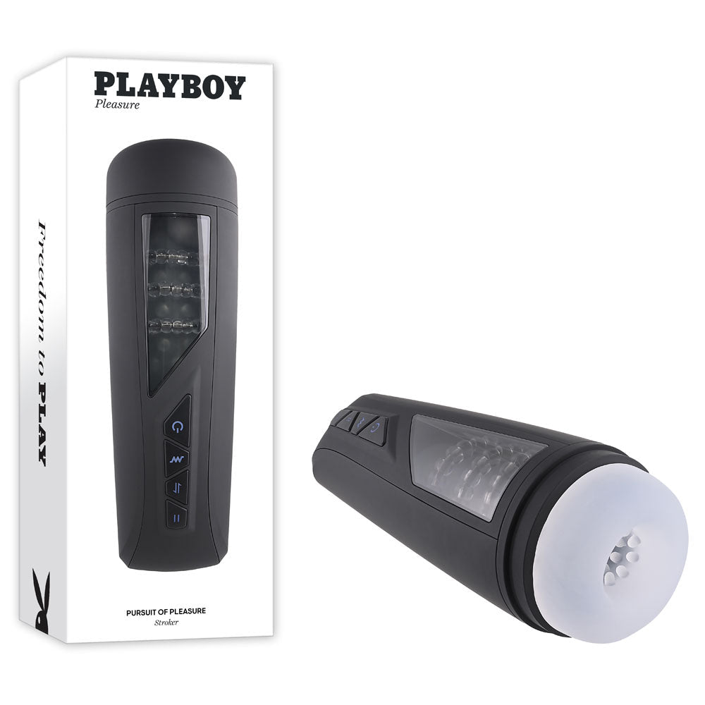 Playboy Pleasure PURSUIT OF PLEASURE - USB Rechargeable Vibrating Stroker - Pleasure Den