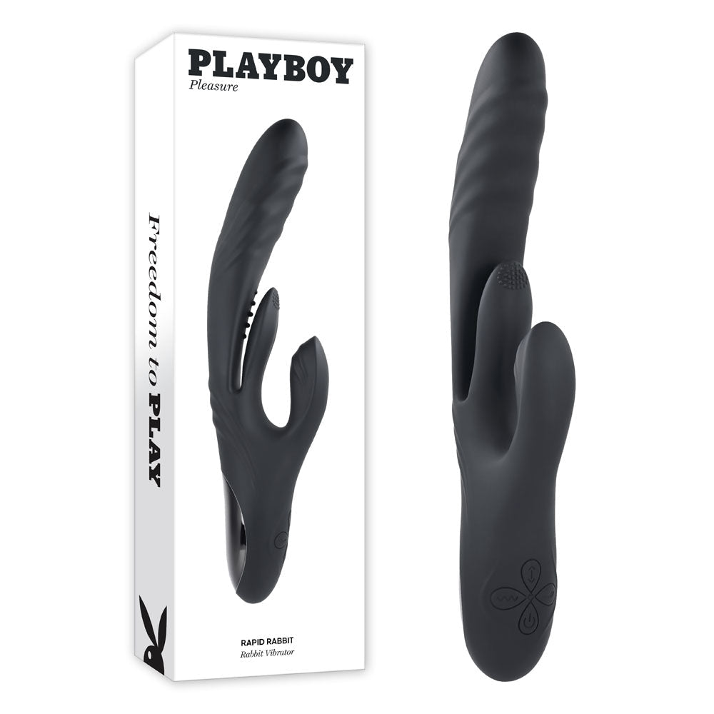 Playboy Pleasure RAPID RABBIT - 26.4 cm USB Rechargeable Rabbit Vibrator - Pleasure Den
