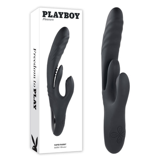 Playboy Pleasure RAPID RABBIT - 26.4 cm USB Rechargeable Rabbit Vibrator - Pleasure Den
