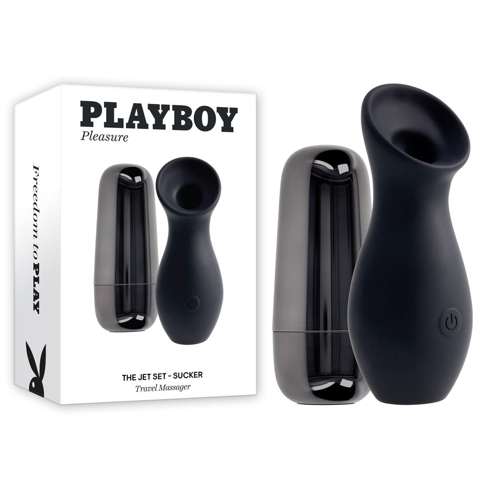 Playboy Pleasure THE JET SET - SUCKER - 10.3 cm Sucking Stimulator with Rechargeable Charging Case - Pleasure Den