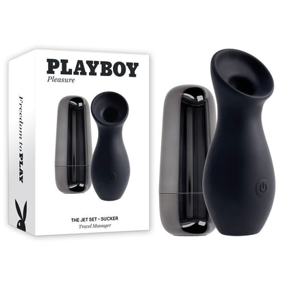 Playboy Pleasure THE JET SET - SUCKER - 10.3 cm Sucking Stimulator with Rechargeable Charging Case - Pleasure Den