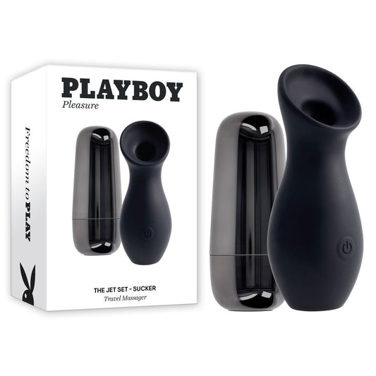 Playboy Pleasure THE JET SET - SUCKER - 10.3 cm Sucking Stimulator with Rechargeable Charging Case - Pleasure Den