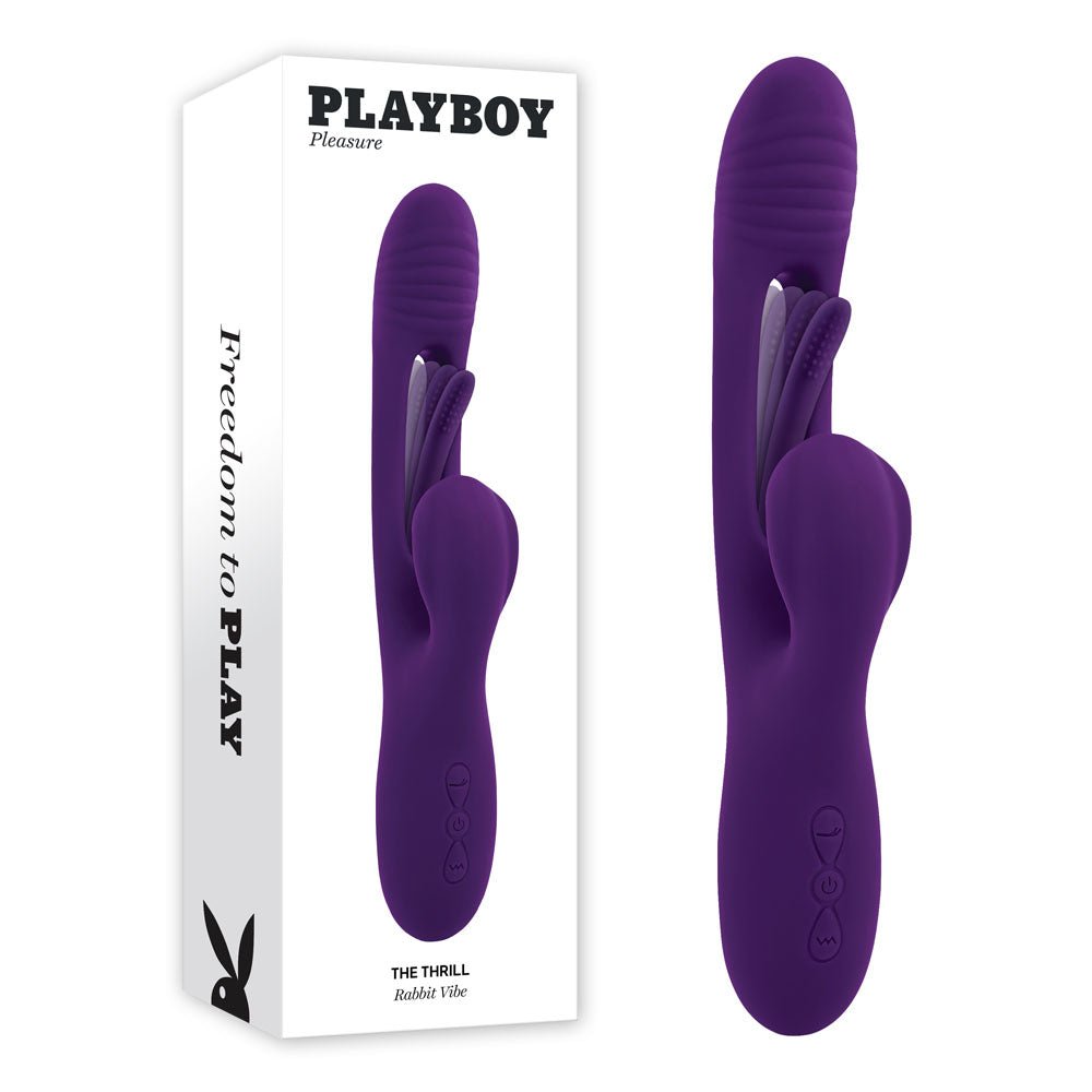 Playboy Pleasure THE THRILL - 24.4 cm USB Rechargeable Rabbit Vibrator - Pleasure Den