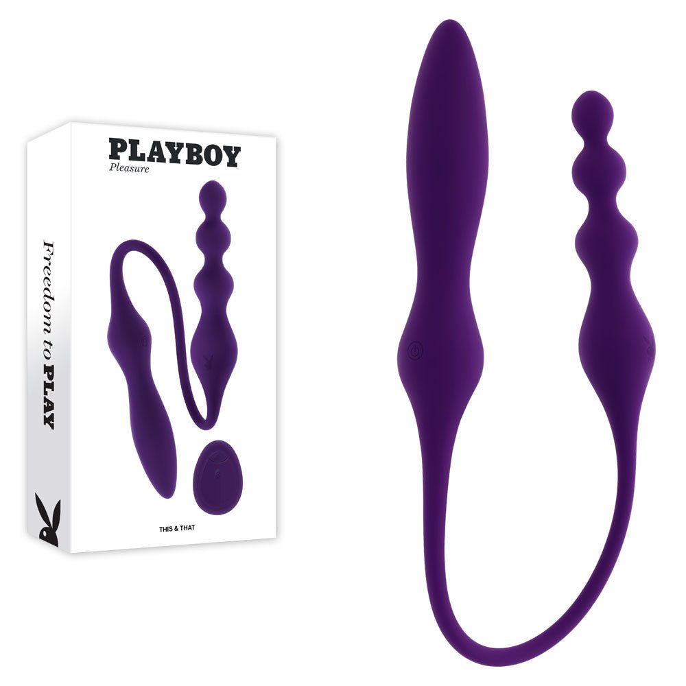 Playboy Pleasure THIS & THAT - 60 cm USB Rechargeable Flexible Dual Ended Vibrator - Pleasure Den