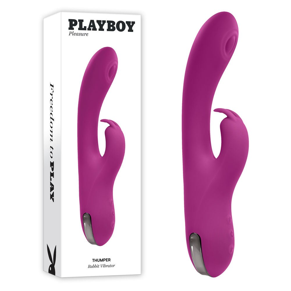 Playboy Pleasure THUMPER - 21.9 cm USB Rechargeable Rabbit Vibrator - Pleasure Den