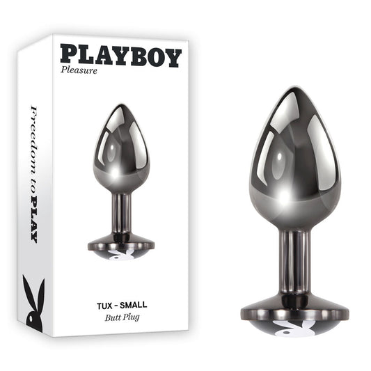 Playboy Pleasure TUX - Small - Metal 7.4 cm Small Butt Plug - Pleasure Den