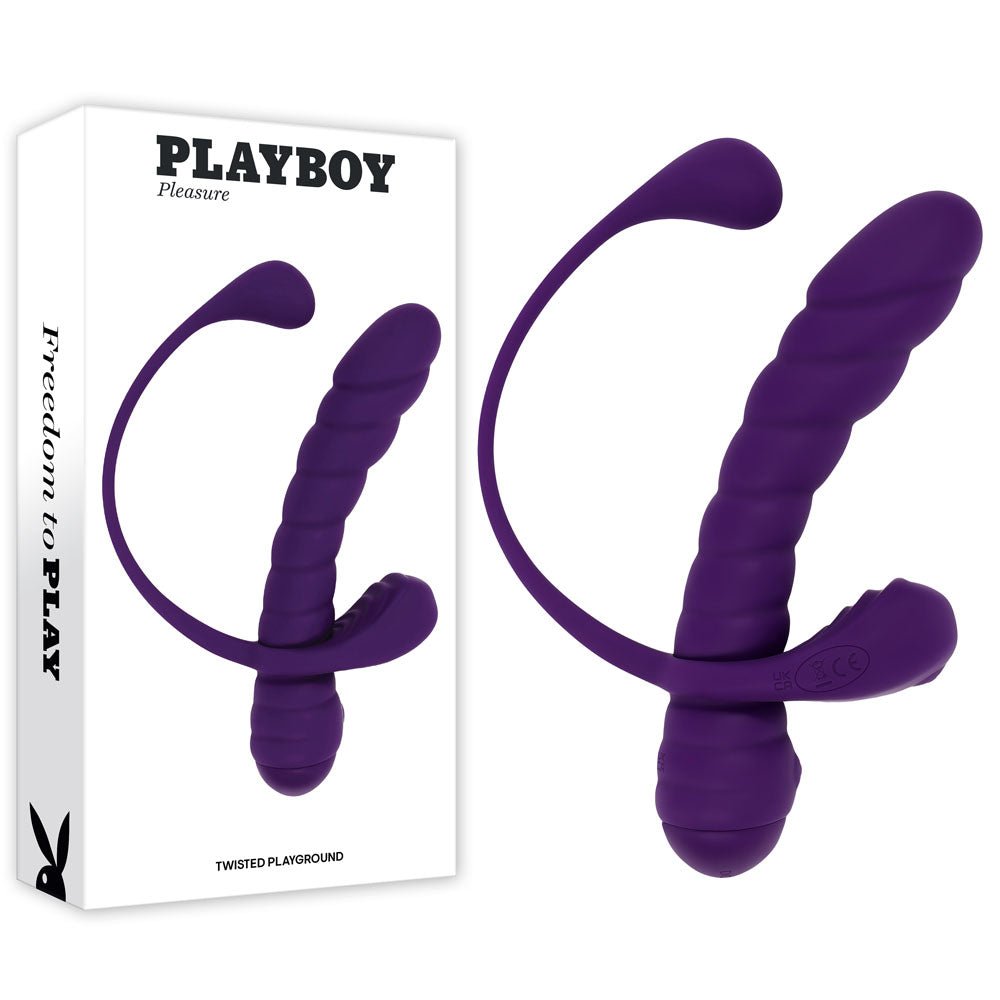Playboy Pleasure TWISTED PLAYGROUND - USB Rechargeable Vibrator and Cock Ring Kit - Pleasure Den