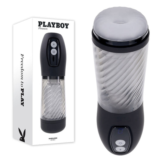 Playboy Pleasure WHIRLWIND - USB Rechargeable Thrusting and Spinning Auto Stroker - Pleasure Den