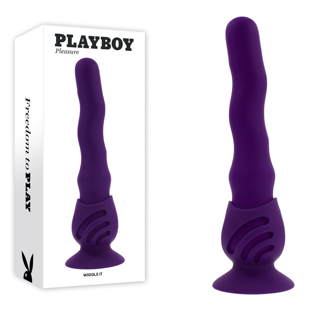 Playboy Pleasure WIGGLE IT - 23.9 cm USB Rechargeable Wiggling Vibrator - Pleasure Den