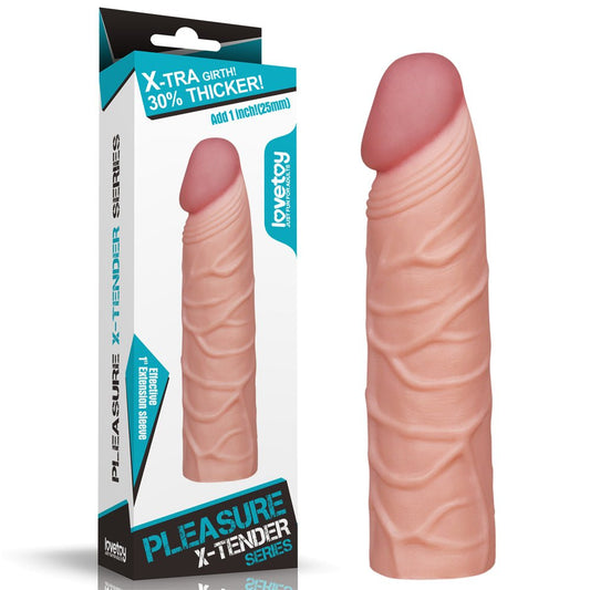 Pleasure X-Tender 1'' Sleeve - 2.5 cm (1'') Penis Extension Sleeve - Pleasure Den