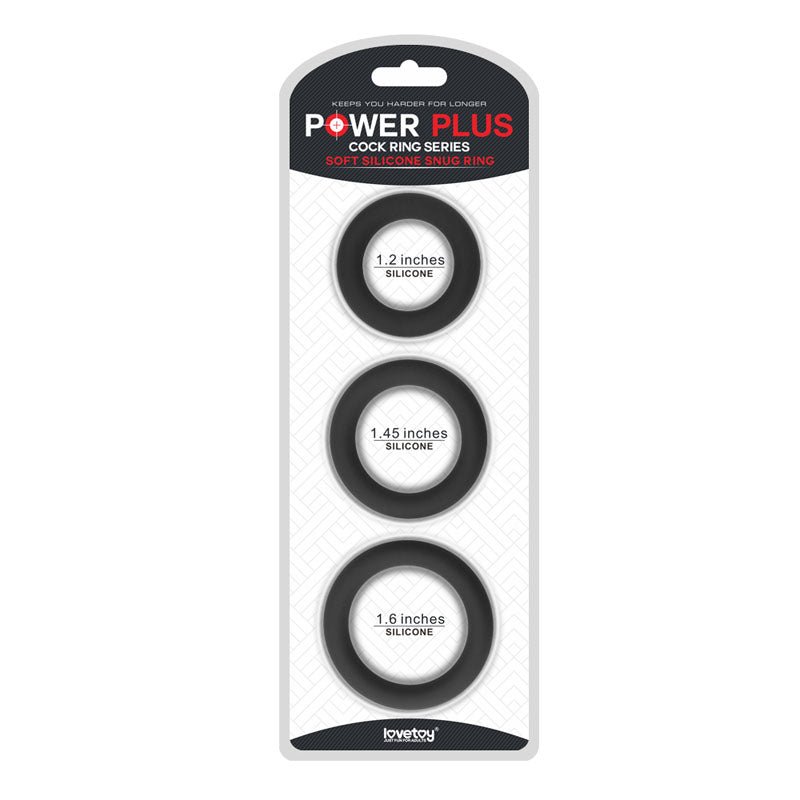 Power Plus Soft Silicone Snug Ring - Cock Rings - Set of 3 Sizes - Pleasure Den