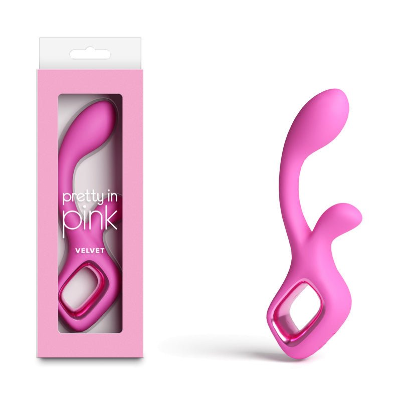 Pretty in Velvet - 18.7 cm USB Rechargeable Rabbit Vibrator - Pleasure Den
