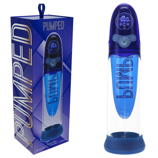 PUMPED Aqua-Pro Auto Pump - /Clear USB Rechargeable AI-Enabled Submersible Auto Penis Pump - Pleasure Den