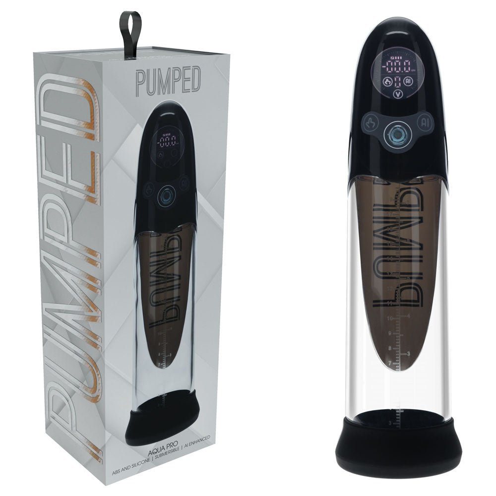 PUMPED Aqua-Pro Auto Pump - /Clear USB Rechargeable AI-Enabled Submersible Auto Penis Pump - Pleasure Den