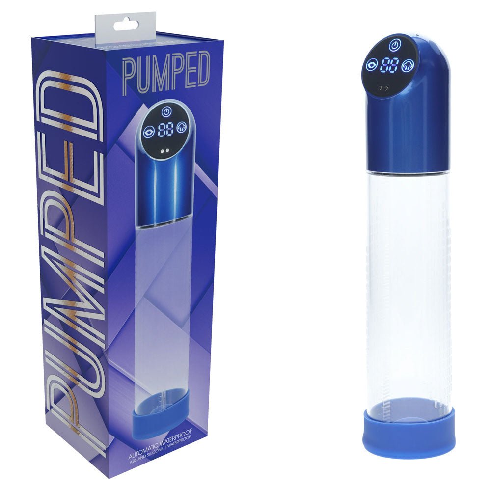 PUMPED Automatic Waterproof Pump - Metal - /Clear USB Rechargeable Automatic Penis Pump - Pleasure Den