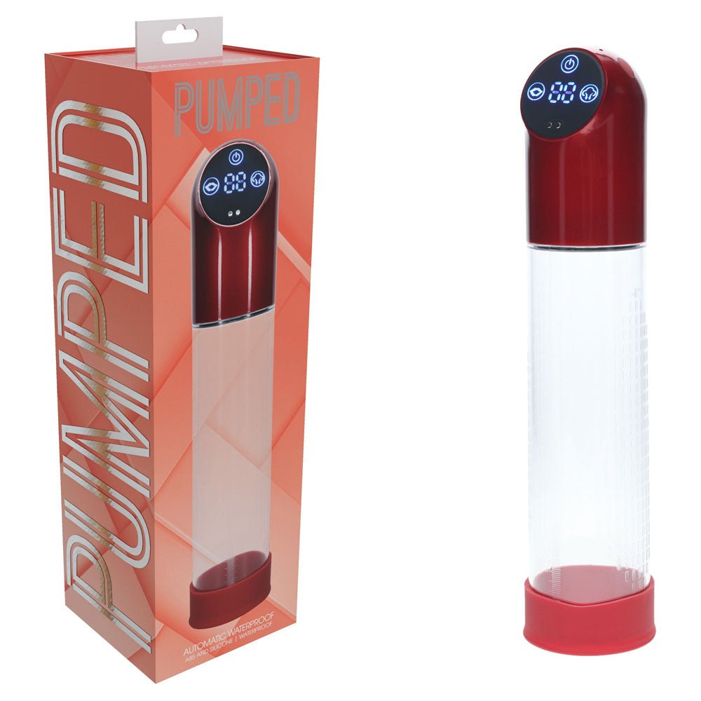 PUMPED Automatic Waterproof Pump - Metal - /Clear USB Rechargeable Automatic Penis Pump - Pleasure Den