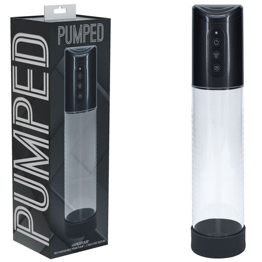 PUMPED Hyperpump Automatic Pump - Gunmetal - Gunmetal Grey USB Rechargeable Auto Penis Pump - Pleasure Den
