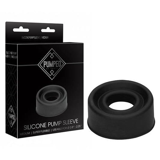 Pumped Silicone Pump Sleeve - Black Medium Sized Pump Sleeve - Pleasure Den