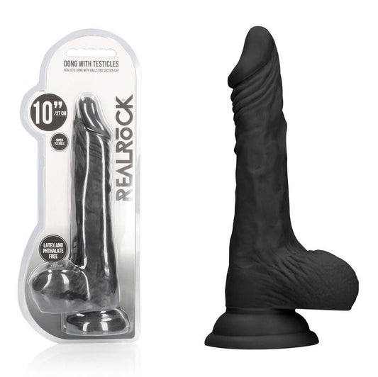 REALROCK 10'' Realistic Dong with Balls - 25.4 cm Dong - Pleasure Den